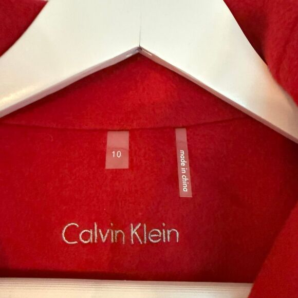 Calvin Klein bold red wool cashmere blend wrap peacoat size 10 - Picture 3 of 15